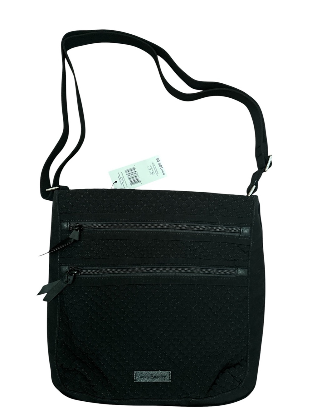 Vera Bradley Triple Zip Hipster Crossbody Classic Black NWT $95